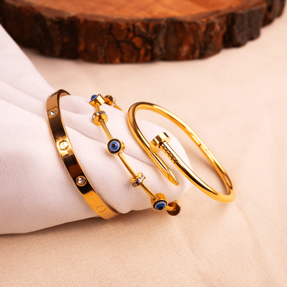 Anti Tarnish Combo of 3 Bracelet (Adjustable) 